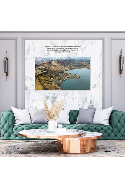 StoryGift Romania Tablou Canvas Ljotipollur - Lacul Crateric Islandez In Abur
