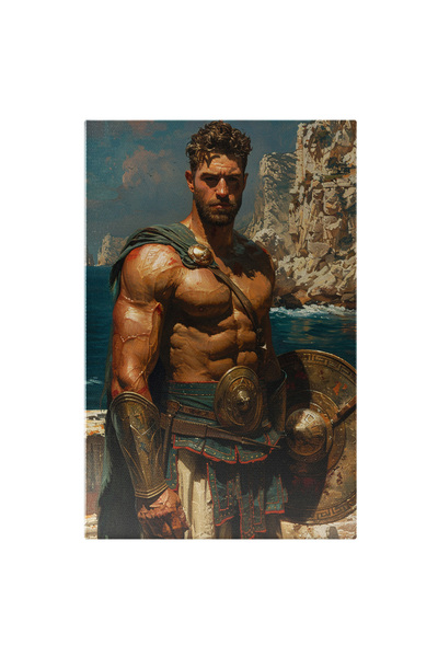 StoryGift Romania Tablou Canvas: Puterea Și Curajul Unui Luptător Roman Pe St...