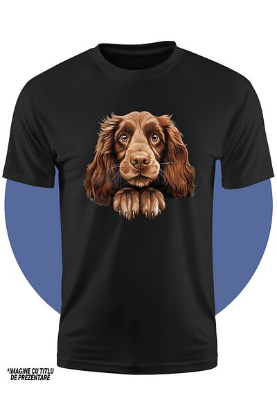 StoryGift Romania Tricou Copii Cu Un Catel Maro, Ilustratie, Surprins, Cam Fricos, Pentru Iubitorii De Caini