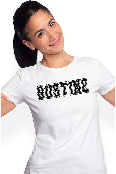StoryGift Romania Tricou Femei Sustine, Mesaj Motivational, Text Inspirational, Self Care, Cu Imp Wht_m