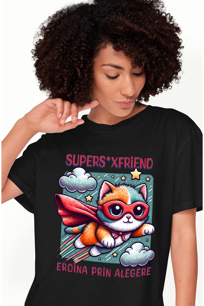 StoryGift Romania Tricou Femei Super Sxfriend, Supererou, Eroina Prin Alegere...