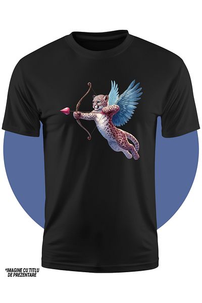 StoryGift Romania Tricou Copii Cu Un Jaguar Cupidon, Ilustratie, Trage Cu Arcul, Aripi, Valentine's Day 100