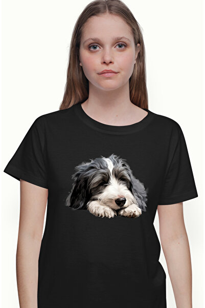 StoryGift Romania Tricou Femei Cu Un Caine Adormit, Ilustratie, In Lumea Vise...