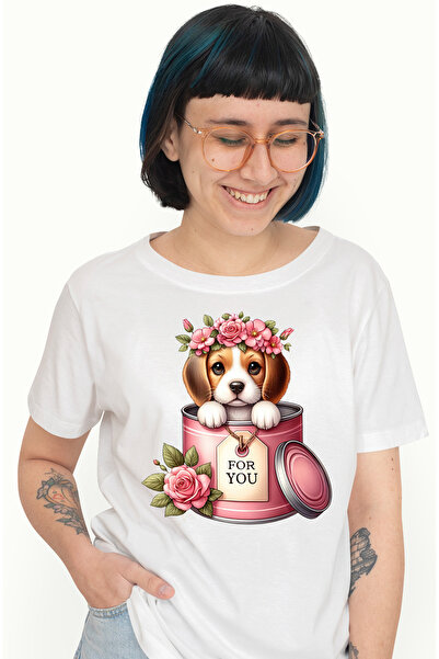 StoryGift Romania Tricou Femei Cu Un Catelus Vesel Care Iese Dintr-o Conserva...