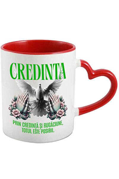 StoryGift Romania Cana Cu Porumbel Alb Puritate Maine Rugandu-se Text Credint...