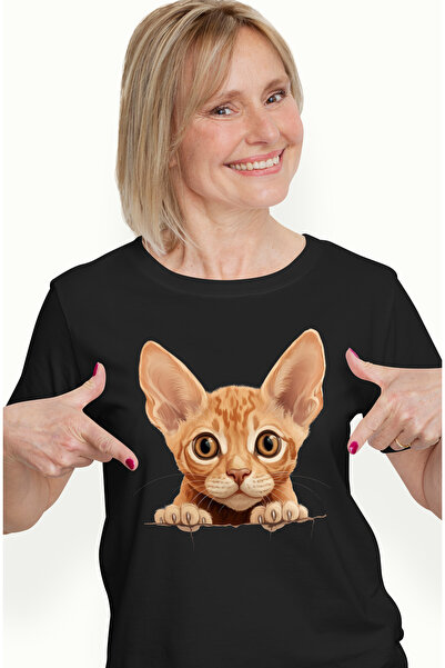 StoryGift Romania Tricou Femei Cu O Pisicuta Speriata, Ilustratie, Socata, Pr...