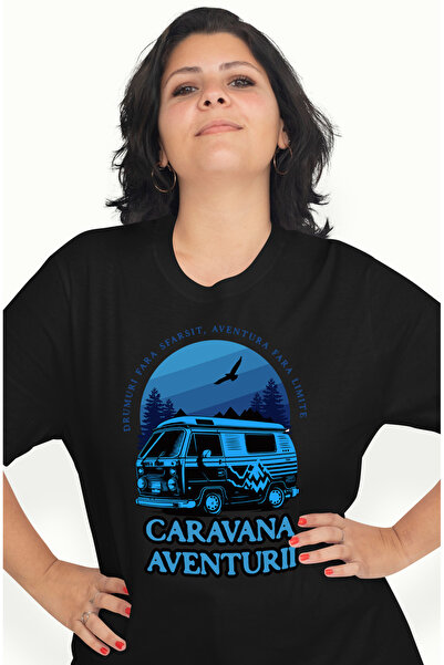 StoryGift Romania Tricou Femei Caravana Aventurii Rulota In Padure Vacanta Cu...