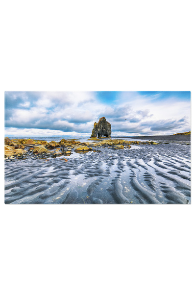 StoryGift Romania Tablou Canvas Hvitserkur, Stanca Unica De Bazalt Textura, A...