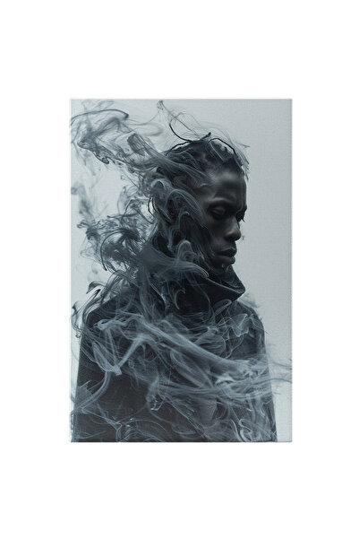 StoryGift Romania Tablou Canvas: Eleganță Masculină În Fum De Mister- Contrast De Seriozitate În Alb Si Negru Pi