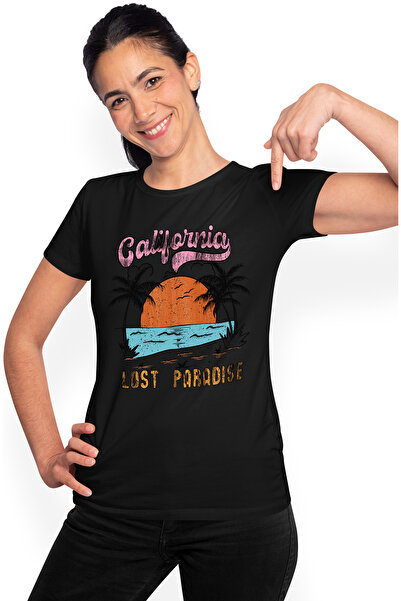 StoryGift Romania Tricou Femei cu mesajul "California lost paradise", vara, v...
