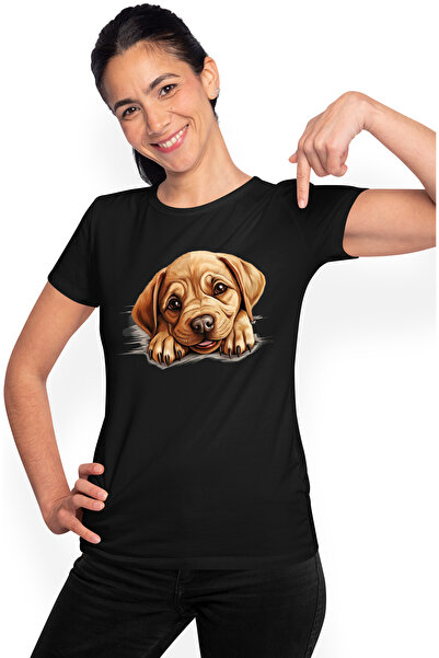 StoryGift Romania Tricou Femei Cu Un Catelus Cuminte, Ilustratie, Gheare, Lab...