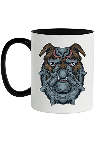 StoryGift Romania Cana Cu Cap De Caine, Bulldog, Mecha, Robot, Sf, Cyberpunk,...
