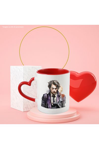 StoryGift Romania Mug With Joker, Costume, Man, Blood, DC, Villain, Multicolor 330 ml, Ceramic, With ,STG
