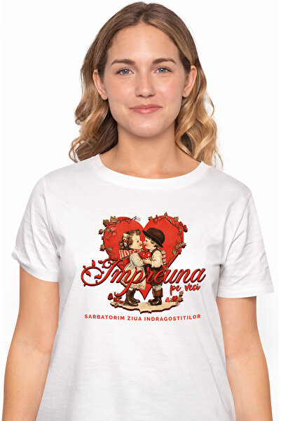 StoryGift Romania Tricou Femei Impreuna Pe Veci Copii Indragostiti Valentine'...