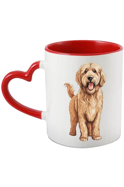 StoryGift Romania Cana Cu Un Catel Blanos | Ilustratie | Limba Scoasa | Vesel | Jucaus | Pentru I, Cu Maner Inim Stg
