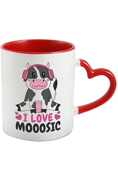 StoryGift Romania Cana Cu Mesaj In Engleza I Love Moosing, Vaca, Casti, Muzic...