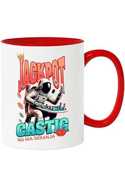 StoryGift Romania Cana Cu Costum Spatial Astronaut Jucand Poker Zaruri Text J...