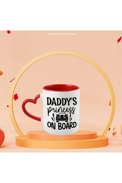 StoryGift Romania Mug with a car and the text "Daddy's princess on board" - daddy's princess on board/, With ,STG