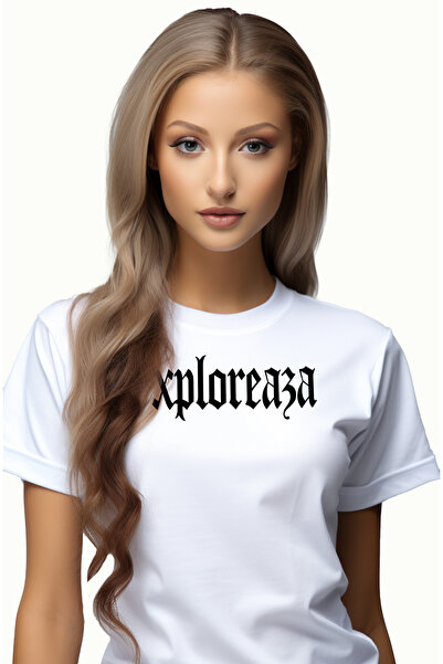 StoryGift Romania Tricou Femei Exploreaza, Mesaj Motivational, Cuvant, Text I...