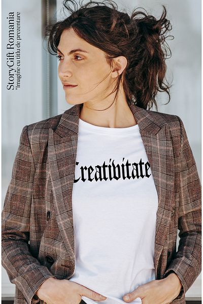 StoryGift Romania Tricou Femei Creativitate, Mesaj Motivational, Cuvant, Text Inspirational, Self Wht_m