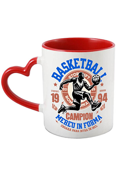 StoryGift Romania Cana Cu Jucator De Baschet Minge Saritura Joc In Echipa Spo...