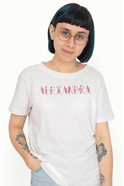 StoryGift Romania Tricou Femei Cu Numele Alexandra, Floral, Colorat, Creativ,...