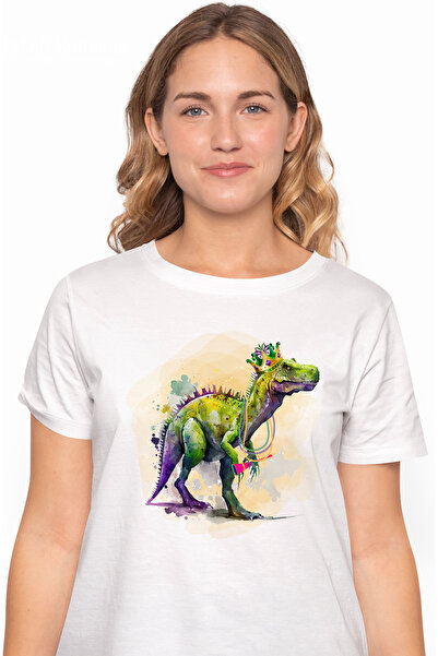 StoryGift Romania Tricou Femei Cu Un Dinozaur Care Poarta O Coroana, Ilustrat...