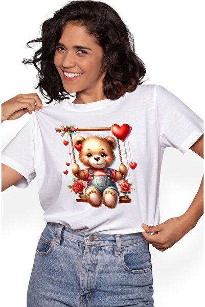 StoryGift Romania Tricou Femei Cu Un Ursulet Care Se Da In Leagan, Ilustratie...