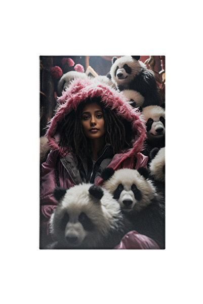 StoryGift Romania Tablou Canvas: , Fata In Geaca Groasa De Iarna Roz Inconjur...