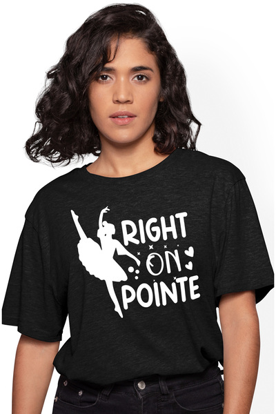 StoryGift Romania Tricou Femei Cu O Figura De Balerina Si Textul "right On Po...