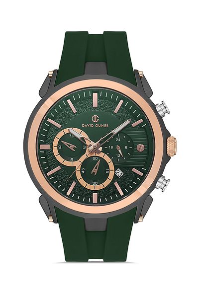 DAVID GUNER Rose Black Coated Green Dial Men's Wristwatch Dg-8655Gd-R10