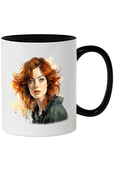 StoryGift Romania Cana Cu Emma Stone, Actrita, Celebritate, Film, Hollywood, Multicolor 330 Ml, C, Cu Maner Negru