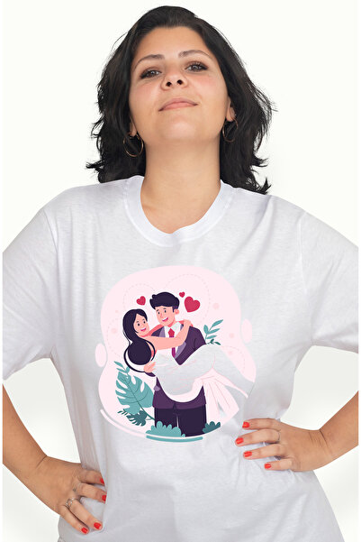StoryGift Romania Tricou Femei Cu Cuplu, Casatorie, Nunta, Inimi, Dragoste, M...