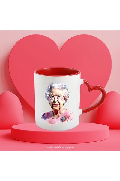 StoryGift Romania Mug With Queen of Great Britain, Elizabeth II, Historical Character, Multicolor 33, With ,STG