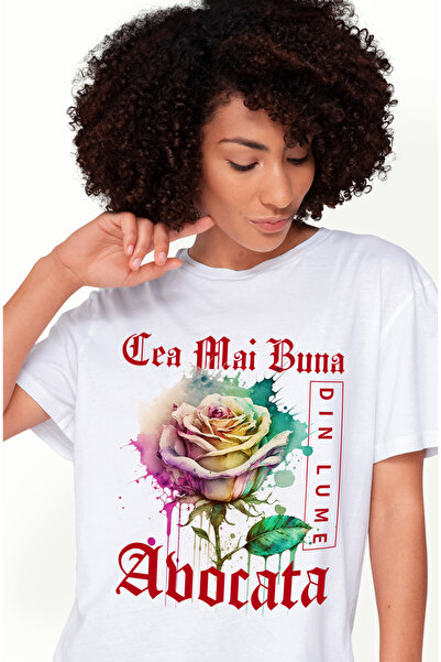 StoryGift Romania Tricou Femei Cu Textul Cea Mai Buna Avocata, Din Lume, Floa...