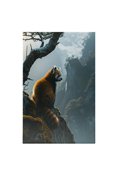 StoryGift Romania Tablou Canvas: Privire În Necunoscut Animalul De La Marginea Prăpastiei Creste Și Pomi Zgribuli