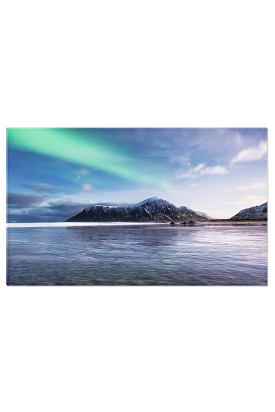 StoryGift Romania Tablou Canvas Luminile Nordului Pe Insulele Lofoten, Norvegia, Calatorie, Aurore Boreale, Refle