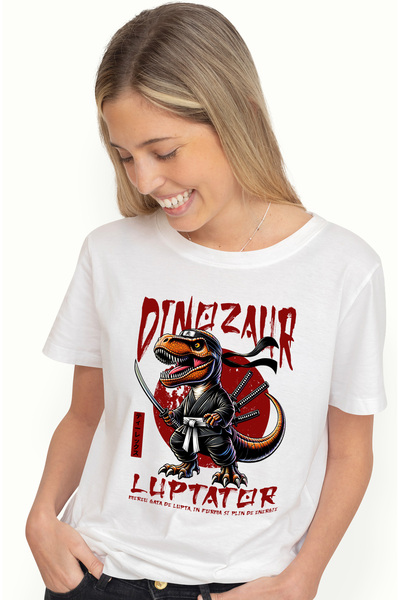 StoryGift Romania Tricou Femei T-rex Ninja Dinozaur Luptator Jurassic, Cu Imp...