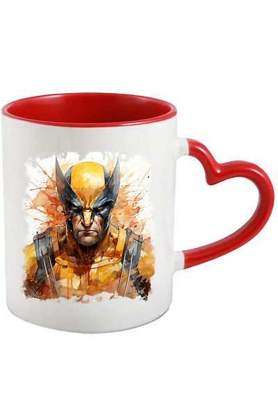 StoryGift Romania Cana Cu Wolverine, X-men, Marvel, Supererou, Costum, Logan, Multicolor 330 Ml, C, Cu Maner Inim Stg