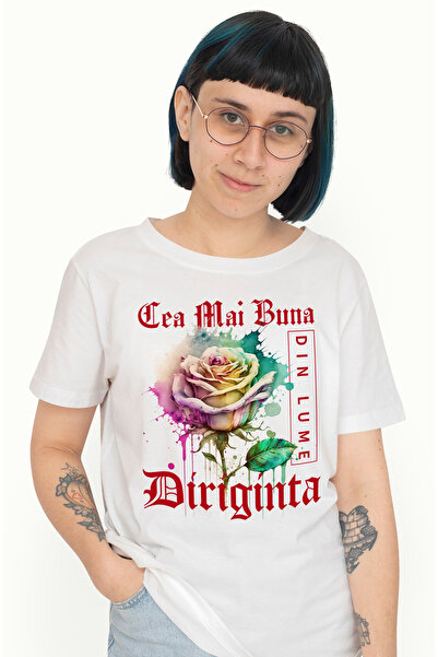 StoryGift Romania Tricou Femei Cu Textul Cea Mai Buna Diriginta, Din Lume, Fl...
