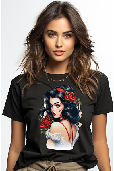 StoryGift Romania Tricou Femei Cu O Fata Frumusica, Ilustratie, Rochie Alba, ...