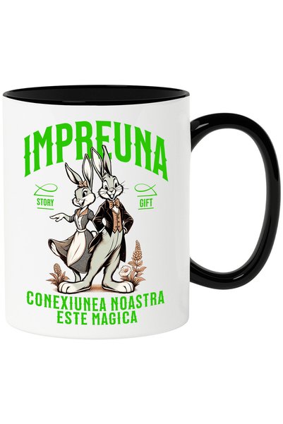 StoryGift Romania Cana Cu Cuplu Iepuri Impreuna Dragoste Fericire Text Impreu...