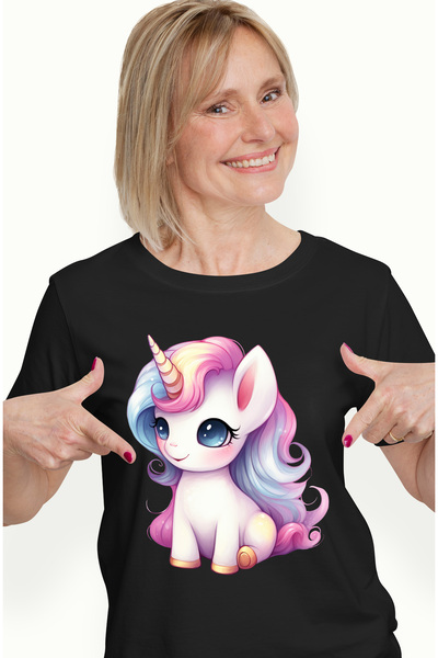 StoryGift Romania Tricou Femei Cu Un Unicorn, Ilustratie, Jucaus, Pentru Copi...