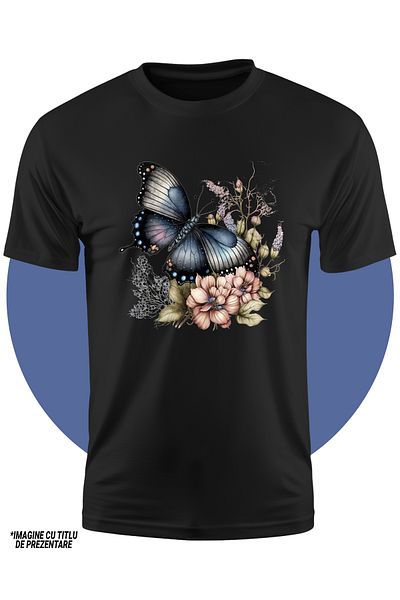 StoryGift Romania Tricou Copii Cu Un Fluture Cu Aripi Spectaculoase, Ilustratie, Galaxie, Floricele, Natura,