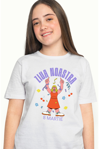 StoryGift Romania Tricou Femei Femeie Fericita Ziua Femeii 8 Martie Cu Imprim...