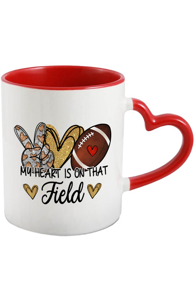 StoryGift Romania Cana Cu Minge De Fotbal American Cu Mesajul "my Heart Is On...