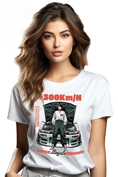 StoryGift Romania Tricou Femei Fata Stil Anime Cu Masina Curse Ilegale Obsesie Viteza Cu Imprimeu Wht_l