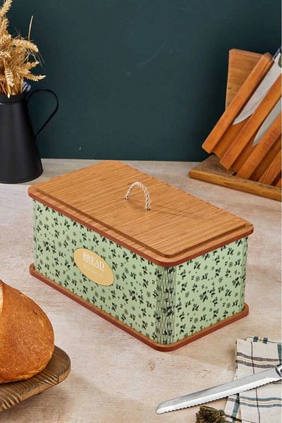 Enseb Special Design Natural Wooden Bread Basket Luxury Bread Box Multi-Purpose Box Kitchen Kitchen Bread