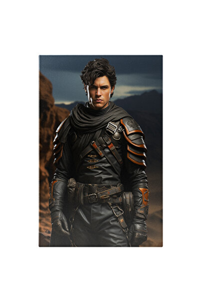 StoryGift Romania Tablou Canvas: Portret Baiat Cavaler Luptator Cu Par Brunet...