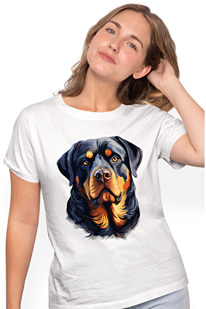 StoryGift Romania Tricou Femei Cu Un Caine Boxer, Ilustratie, Serios, Cel Mai Bun Prieten Al Omulu Wht_m